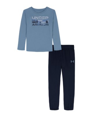 UA Stacked Logo Little Boys' Long Sleeve & Joggers Set